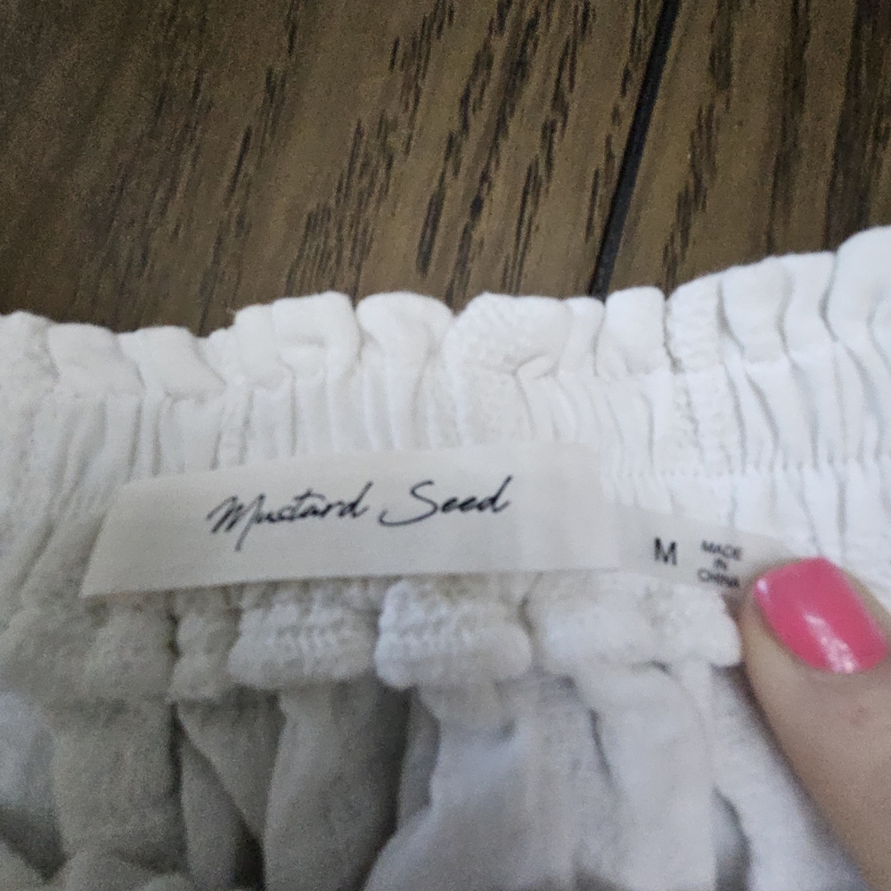Mustard Seed White Off-Shoulder Blouse - Picture 2 of 3
